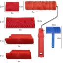 Juego de 6 rodillos de goma de 18 cm para pintar texturas de madera, herramientas decorativas para paredes y muebles, con aspecto de madera y arte mural. 2