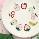 Juego de 8 unidades de pinzas para el cabello de niños con motivo de frutas Fresa manzana plátano pera Bonitas pinzas para niñas 2