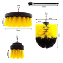 Juego de accesorios para cepillos de taladro 3 piezas + varilla alargadora 15 cm Acero y PP Cepillo plano y redondo 5/8,8/10 cm Limpieza 3