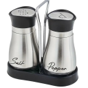 Juego de botellas de cocina para especias 2 uds con estante, recipientes prácticos para sal y pimienta para un almacenamiento ordenado de especias 1