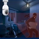 Juego de cámaras de seguridad WiFi con bombilla 360° casquillo E27 5GHz cámara blanca para iluminación para monitoreo de interiores o espacios 3