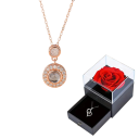 Juego de collar con proyección Te amo en 100 idiomas Colgante de cobre Cadena de titanio Caja de regalo con rosa Regalo romántico 1
