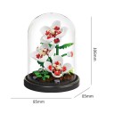 Juego de construcción decorativa de hibisco 85 x 85 x 106 mm 151 piezas Modelo floral en maceta en caja transparente Decoración creativa para el hogar 2
