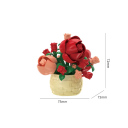 Juego de Construcción Maceta con Rosas 7,5 × 7,3 × 7,2 cm Decoración de Piezas Modelo Floral para Niños y Adultos 2
