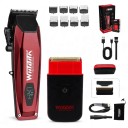 Juego de cortadora de cabello y mini afeitadora de láminas Inalámbrica 2000 mAh Autonomía 150 minutos 8 peines Cuchilla de acero Para barberos 2
