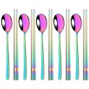 Juego de cucharas y palillos cubiertos de mesa para la comida asiática Juego de vajilla para el hogar 5