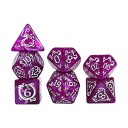 Juego de dados 7 pcs dados poliédricos RPG para juegos de mesa Dragones y Mazmorras conjunto de dados para juegos de rol y de mesa 9