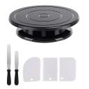 Juego de decoración de pasteles (6 piezas): plato giratorio de plástico, espátulas para glaseado, alisadores de pasteles, accesorios para hornear y decoraciones. 1