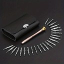 Juego de destornilladores de precisión en estuche de cuero 24 puntas + mango de aluminio Herramientas compactas para reparar relojes y electrónica 2
