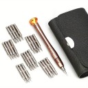 Juego de destornilladores de precisión en estuche de cuero 24 puntas + mango de aluminio Herramientas compactas para reparar relojes y electrónica 5