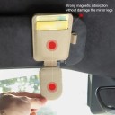 Juego de dos soportes para coche para gafas, tarjetas, entradas y bolígrafo con sujeción magnética, plástico resistente y cuero sintético 3