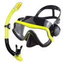 Juego de esnórquel Gafas 16,5 x 8,8 cm con sellado de silicona Cristal templado Esnórquel 43 cm con válvula Equipamiento de buceo 10