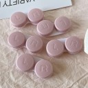 Juego de estuches para lentes de contacto 10 uds estuche de plástico colorido compacto cajas dobles con etiquetas L y R para uso diario 3