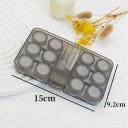 Juego de estuches para lentes de contacto con accesorios tamaño 15 x 9,2 cm estuche plástico transparente con varios compartimentos 4