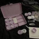Juego de estuches para lentillas estuche de plástico colorido con varios compartimentos pinzas y aplicador para viajar 3