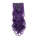 Juego de extensiones de clip en onduladas 55 cm cabello sintético resistente al calor para alargar y engrosar el cabello 7 piezas 130 g 21