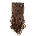Juego de extensiones de clip en onduladas 55 cm cabello sintético resistente al calor para alargar y engrosar el cabello 7 piezas 130 g 33