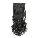 Juego de extensiones de clip en onduladas 55 cm cabello sintético resistente al calor para alargar y engrosar el cabello 7 piezas 130 g 36