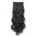 Juego de extensiones de clip en onduladas 55 cm cabello sintético resistente al calor para alargar y engrosar el cabello 7 piezas 130 g 38