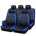 Juego de fundas de asiento para 5 plazas 9 piezas Fundas universales acolchadas de cuero sintético con espuma PE para los asientos delanteros 18