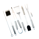 Juego de herramientas para asar 9 piezas Utensilios de acero inoxidable para BBQ Cuchillo tenedor espátula pinzas brocha y 4 pinchos para brochetas Juego de asado 2