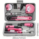 Juego de herramientas rosa Destornilladores, alicates, cinta métrica, cuchillo, cinta aislante y llaves Allen 9 piezas Herramientas prácticas para el hogar 2