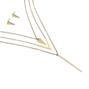 Juego de joyas en forma de V Collar geométrico de varias capas para mujer y pendientes de acero inoxidable Regalo elegante para cumpleaños y Navidad 4