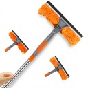 Juego de limpieza de ventanas Limpiador 2 en 1 con varilla extensible 100–420 cm Cabeza giratoria 180° Microfibra y chenilla Para ventanas 8