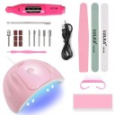 Juego de manicura con lámpara LED, taladro de uñas, herramientas para el cuidado de las uñas, limas de uñas, bloque pulidor y herramientas de trabajo 1