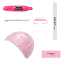 Juego de manicura con lámpara LED, taladro de uñas, herramientas para el cuidado de las uñas, limas de uñas, bloque pulidor y herramientas de trabajo 7