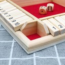 Juego de números de madera 22 x 22 x 3 cm Juego de mesa de dados para 4 jugadores Números giratorios Juego familiar estratégico con piezas 3