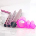 Juego de pajitas de acero inoxidable con estuche 3 uds. 4