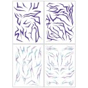 Juego de pegatinas corporales decorativas 4 unidades Diseños temporales coloridos para manos, pies y cuerpo para disfraces, sesiones de fotos 2
