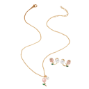 Juego de pendientes y collar de tulipán 42+16.5+5 cm Pendientes 1.4 cm Conjunto de dama con tulipán Joyas de fiesta dulces Regalo 3