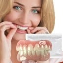 Juego de prótesis dentales de silicona Reemplazo de silicona para prótesis dentales superiores e inferiores Dientes temporales Aspecto natural Fácil 2