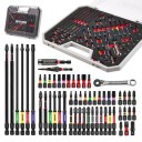 Juego de puntas Geinxurn 58 pcs para destornillador de impacto con soporte para puntas, adaptador y broca escalonada, juego multifuncional 1