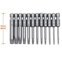 Juego de puntas Torx S2 de 50 mm de longitud, 12 piezas, T40, T30, T27, T25, T20, T15, T10, T9, T8, T7, T6, T5 para destornillador y taladro inalámbricos. 2