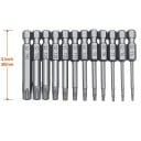 Juego de puntas Torx S2 de 50 mm de longitud, 12 piezas, T40, T30, T27, T25, T20, T15, T10, T9, T8, T7, T6, T5 para destornillador y taladro 2