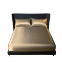 Juego de sábanas con superficie de satén Sábana con goma 198 x 203 cm + 2x funda de almohada 50 x 75 cm Lisa y brillante KING SIZE 13