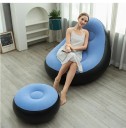 Juego de sillón inflable colorido con reposapiés 105 x 125 cm, asiento cómodo con superficie suave 3
