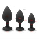 Juego de tapones anales de silicona 3 en 1 con piedra extraíble, tamaño SML, embalaje discreto 2