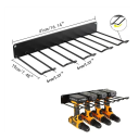 Juego: estante de pared de metal 41 x 20 cm y soporte con ganchos 41 x 19 cm para taladros, baterías y herramientas, sistema de almacenamiento para el taller y el garaje 5