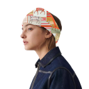 Juego geométrico de cuadrados pañuelo cuadrado tendencia de moda femenina pañuelo multifuncional para cabeza, cuello y cuerpo accesorio 3