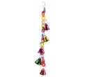 Juguete colgante para aves con cascabeles Cadena de colores de eslabones de plástico con 5 cascabeles Colgado con mosquetón Para periquitos y pequeños 1