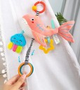Juguete colgante para bebés 34 x 21 cm Ballena con estrella y medusa Juguete silbador para cochecito Desarrollo auditivo y motor 3