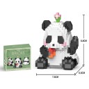 Juguete de construcción infantil en forma de panda que está sentada y comiendo una zanahoria, 469 piezas del rompecabezas, decoración y diversión 2