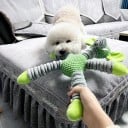 Juguete de peluche para perros elefante verde resistente con sonido y mordedor para limpieza dental 40 x 32 cm 4