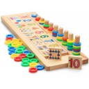 Juguete matemático para contar en un tablero con anillos 3