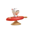 Juguete tranquilizante para niños 10,5 cm Gatito en avión Ventosa para superficies lisas Educación temprana Diversión interactiva Juego motor para niños 2