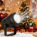 Jul laserprojektor 10,6 x 7,5 cm LED ljuseffekt med vita snöflingor Utomhus- och inomhusdekoration för julen 2
